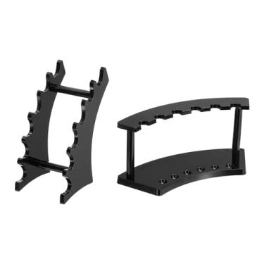 Imagem de Pacote com 2 porta-canetas de plástico, suporte de exibição de caneta de acrílico com 6 compartimentos, suporte para sobrancelhas, organizador de pincéis de maquiagem para escritório, casa, loja