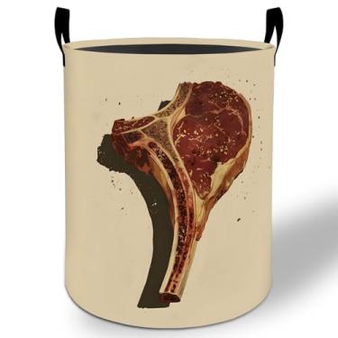 Imagem de Cesto de roupa suja para bifes 50 x 40 cm, balde de armazenamento de roupas Oxford dobrável à prova d'água para quarto, banheiro, quarto, berçário, organizador de brinquedos, presentes para crianças