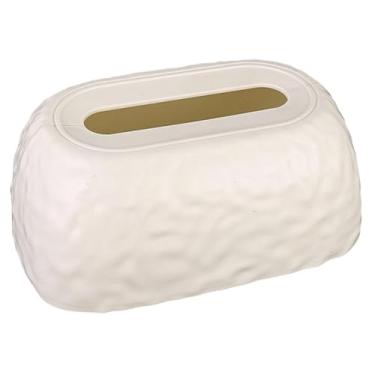 Imagem de YWJLQH Porta-lenços de acrílico, dispensador de lenços, leve e luxuoso, para decoração de casa, sala de estar, cozinha, café, bar, hotel e estilo fazenda, Branco