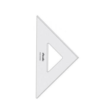Imagem de Esquadro Acrílico Trident 28cm 45/90 Sem Escala 2528