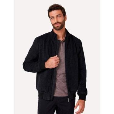 Imagem de Jaqueta Dudalina Masculina Bomber Lã Preta-Masculino
