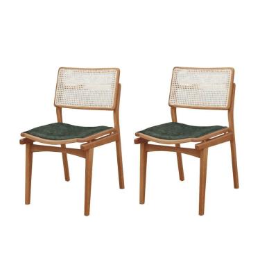 Imagem de Conjunto Com 2 Cadeiras Madeira Eva Premium Luna / Imbuia Nat.