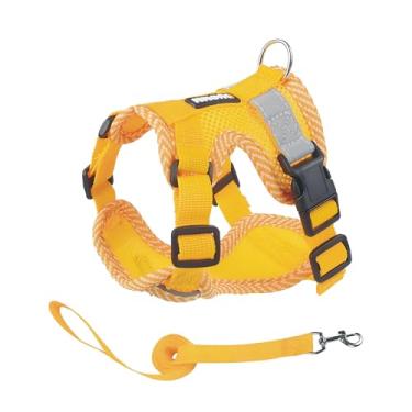 Imagem de Peitoral para cães de 3 a 4,5 kg, colete refletivo à prova de fuga com clipe frontal, inclui coleira de 1,5 m