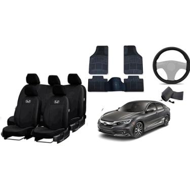 Imagem de Capa de couro + Tapete 5 peças + Capa de volante para Honda civic 16-21