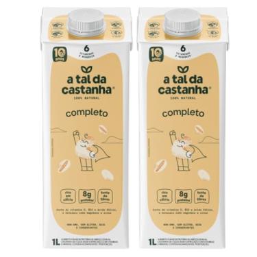 Imagem de A Tal da Castanha Completo, Bebida Vegetal Natural, 8g Proteína, Sem Glúten, Sem Lactose, Rica em Cálcio e Vitaminas, 1L, Pack com 2 Unidades