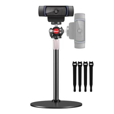 Imagem de Suporte de webcam para mesa Etour, base que economiza espaço com cabeça esférica de 360° e altura ajustável, ideal para webcam Logitech C922 C930e C920 C615 C960 C920x BRIO 4K NexiGo N60, suporte de