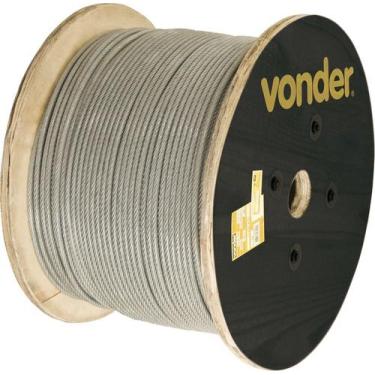 Imagem de Cabo Aço Af 3/16 Alma Fibra 6x19m Galvanizado Plastif Vonder