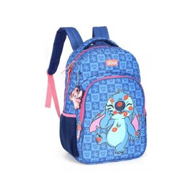 Imagem de Mochila De Costa Azul Escolar Stitch Disney Classics Luxcel