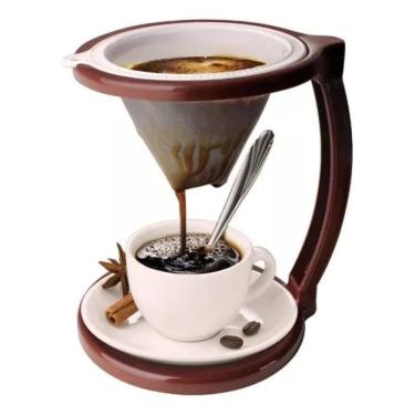 Imagem de 2X Suporte E Filtro Para Café Passa Uma Xicara Marrom