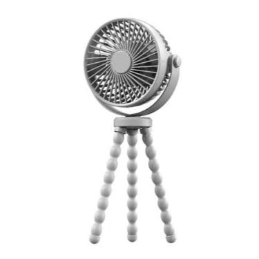Imagem de Mini Ventilador Usb Recarregável Ventilador Portatil de Mão para Carrinho de Bebê PortáTil 3 Velocidades Suporte Flexível MoldáVel(Cinza)