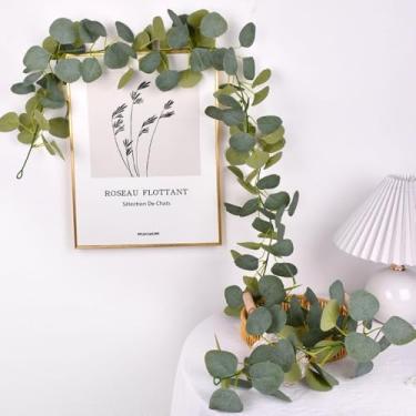 Imagem de Guirlanda de hera artificial – folhas verdes falsas para decoração de quarto, parede, pano de fundo, festa na selva, casamentos, jardim ao ar livre