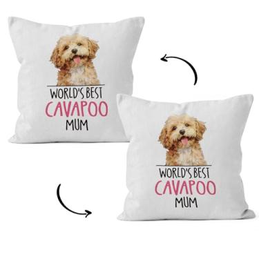 Imagem de HIWX Cavapoo Capas de travesseiro 45,7 x 45,7 cm, presentes Cavapoo, presentes para mães de cães, presentes para donos de cães, capas decorativas para sofá-cama, casa, quarto, sala de estar