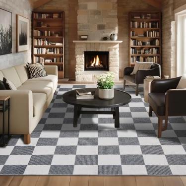 Imagem de EcoNest Tapete quadriculado, 20 x 25,4 cm, lavável, macio, para sala de estar, com suporte antiderrapante para quartos, sala de aula, sala de jantar, escritório, sala de jogos infantil