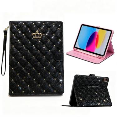 Imagem de Capa para Galaxy Tab A9+/A9 Plus 27.9 cm 2023, capa fólio brilhante de couro PU com glitter e suporte para lápis, vários ângulos de visualização (SM-X210/X216/X218) despertar/hibernar automaticamente