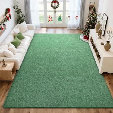 Imagem de Tepook Tapete macio para sala de estar, quarto, 12 x 18 cm, tapete verde e branco de espuma viscoelástica, lavável, moderno, antiderrapante, minimalista, tapete felpudo para meninos, meninas, quarto