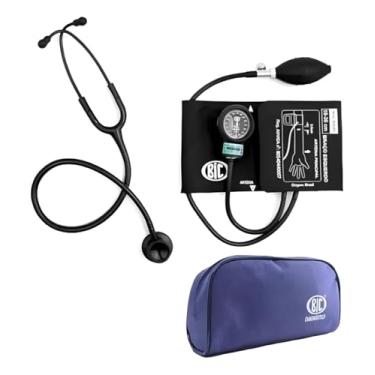 Imagem de Kit Academico De Enfermagem Esfigmomanômetro E Estetoscópio + Estojo Para Viagem (Preto)