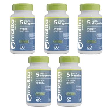 Imagem de Kit 5 Duom 5 Magnésios Quelato Malato Taurato Citrato Óxido 5x60 Cápuslas - Duom-Unissex