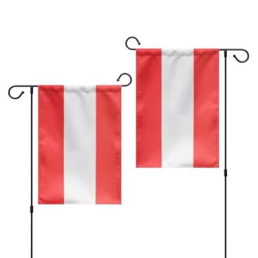 Imagem de GIEAMTYU 1 peça de bandeiras de jardim da Áustria dupla face 30,5 x 45,7 cm, poliéster resistente 220D, bandeiras da República da Áustria para decoração de jardim e quintal.