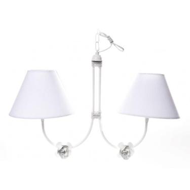 Imagem de Lustre 2L Simples 2 Flores P Branco Quarto Bebê Infantil - Potinho de 