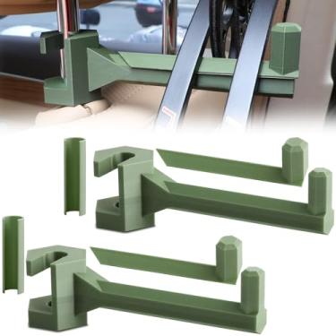 Imagem de ORAPBOT 2 conjuntos de cabides de arco para caminhão Bow Buddy suporte de caça e tiro com arco suporte para encosto de cabeça suporte de arco composto universal para armazenamento de veículos e