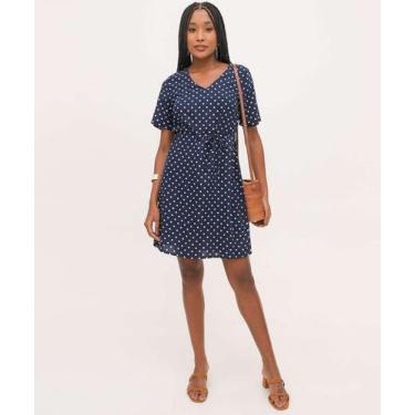 Imagem de Vestido Feminino Curto Estampa Poá Marisa-15534, Azul, G