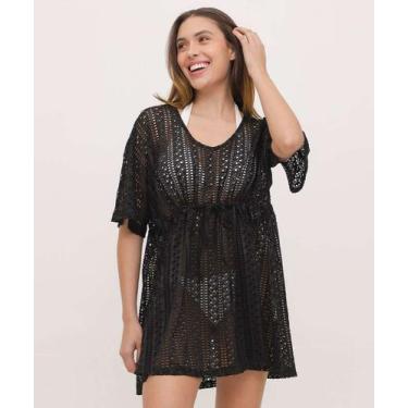 Imagem de Vestido Saída De Praia Feminino Amarração Marisa-25095, Preto, P