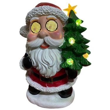 Imagem de Papai Noel Arvore Natal Mesa Mexe Olhos Led Natalino Led Estante Musica Decoraçao Fim De Ano Festa Evento Comemoraçao
