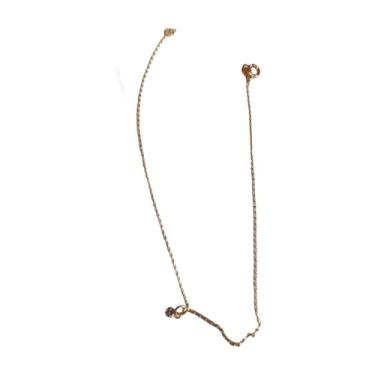 Imagem de Tornozeleira Banhada a Ouro com Pingente em ABS, Verde, 22 cm, Casual, Unissex,