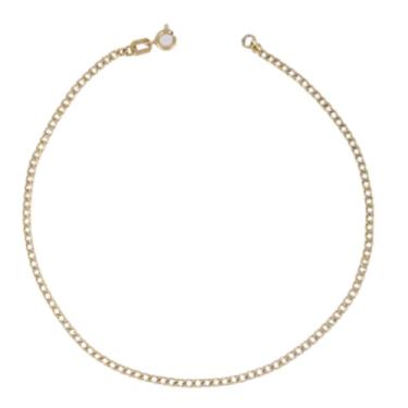 Imagem de Tornozeleira Feminina Grumezinha Ouro 18K 750, 25 cm, Malha Oca, Acompanha Certificado