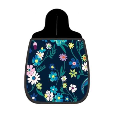 Imagem de Lixeira De Carro Organizador Lixinhocar Flores Azuis Fundo Marinho