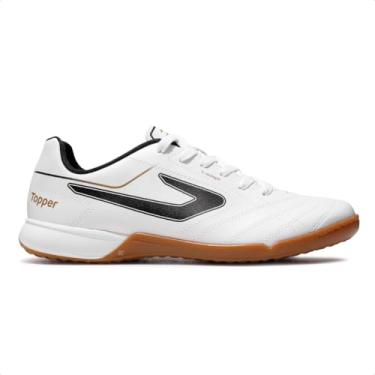 Imagem de Chuteira Futsal Topper Bairro Unissex (Branco/Marrom, BR, Adulto, Numérico, 40)