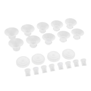 Imagem de SPYMINNPOO Peças Vestíveis da Bomba Tira Leite Kit de Substituição de Silicone para M5, 4 Diafragmas 8 Válvulas Bico de Pato 10 Inserções de Flange Com 5 Tamanhos 13-21 Mm, Design de Fechado para Leite Eficiente