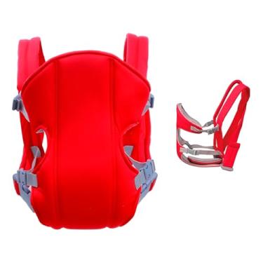 Imagem de Canguru Carrega Bebê 3 Posições – Ergonomicamente Seguro, Confortável e Ajustável para Pais e Crianças até 15 kg (Vermelho)
