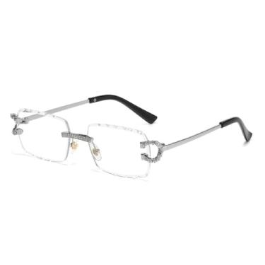 Imagem de Óculos de Sol UV400 - Sem Armação, Degradê, em Metal, para Homens e Mulheres, para Esportes ao Ar Livre, Corrida e Ciclismo, Prateado