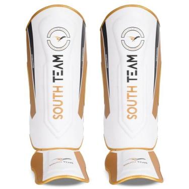 Imagem de Protetor De Canela Caneleira Profissional Mma South Team, Branco, M