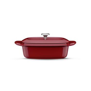 Imagem de Panela de Ferro Fundido Esmaltado Oval Electrolux Expert 27cm Vermelha