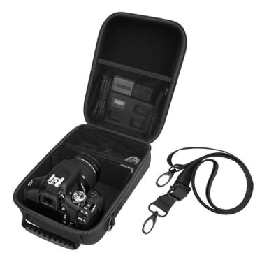 Imagem de HESPLUS Estojo Rígido Para Câmera Canon Eos Rebel T7 / T100 90D T8I Dslr Com Lente De 18-55 Mm, Bolsa Viagem Câmera, Protetor Alças Ajustáveis - Preto (Somente Estojo)