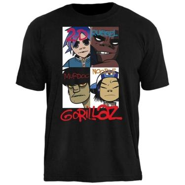 Imagem de Camiseta Banda Gorillaz Masculina em Algodão Gola Redonda Manga Curta Stamp Rockwear-Unissex