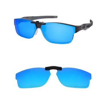 Imagem de HILEEN Clip-on polarizado para óculos de sol Oakley Crosslink OX3128 53-18, Azul gelo, 53-18