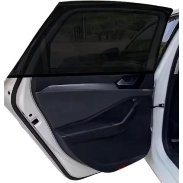 Imagem de Cortinas de janela de carro, pacote com 4 telas elásticas laterais de malha respirável para proteção de bloqueio de calor, capas traseiras de carro, caminhão, SUV, van