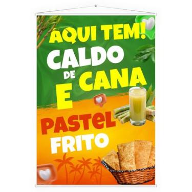 Imagem de Banner Faixa Lona Caldo de Cana e Pastel Pastelaria Lanchonete Mercear