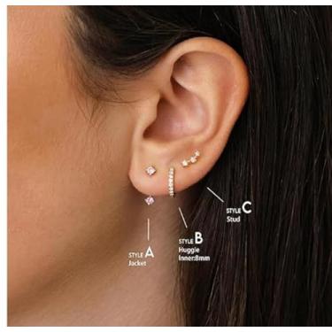 Imagem de Brincos de orelha dourados para mulheres, sem piercing, brincos de orelha elegantes para cartilagem, joias femininas, Medium, Latão, Sem pedra preciosa