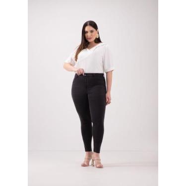 Imagem de Calça jeans preta plus size fit for me lunender 0080j, Preto, P 46 ao 