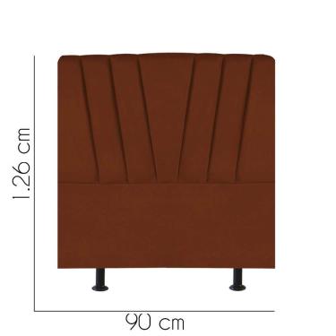 Imagem de Cabeceira Estofada Bélgica 90cm Solteiro Para Cama Colchão Box Quarto Suede Terracota Telha - Aurora Line