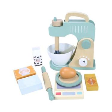 Imagem de Brinquedo De Cozinha De Madeira Para Crianças Com Máquina De Café, Liq