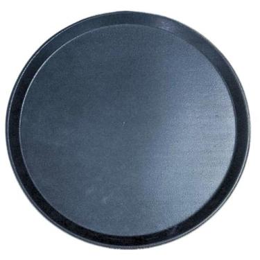 Imagem de Bandeja Redonda Antiderrapante, Preta, 40cm de Diâmetro, Plástico Resistente, para Bares e Restaurantes