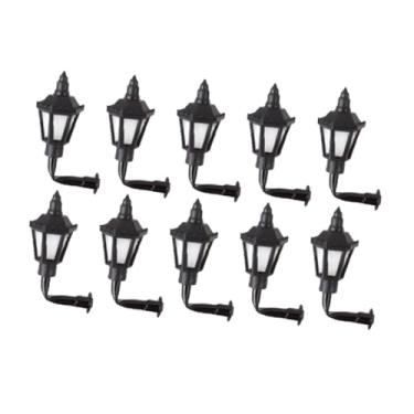 Imagem de Kokiya 10 Miniaturas de Luminárias de Parede com Luz Branca para Micro Paisagens e Jardins de Fadas, Escala 1:87