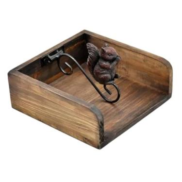 Imagem de Suporte vertical de madeira multifuncional de papel prensado vertical para guardanapo suporte de lenços decoração rural retrô adequado para restaurantes cafés ou cozinha doméstica bancada de jantar (B