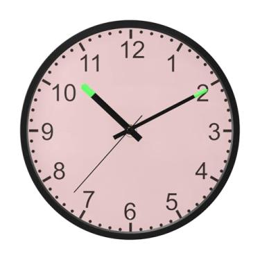 Imagem de ODAWA Relógios de parede de 30,5 cm areia bege luz decorativa relógios de parede alimentados por bateria