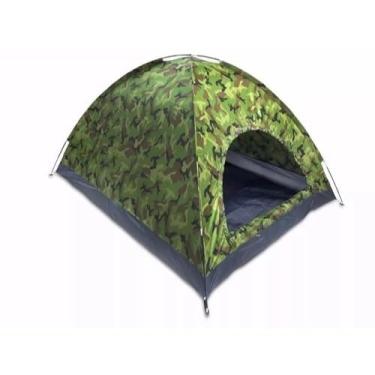 Imagem de Barraca de Camping Camuflada 3 a 6 Pessoas Impermeável com Mosquiteiro Portátil para Acampamento e Trilhas(barraca-3 pessal camuflada)